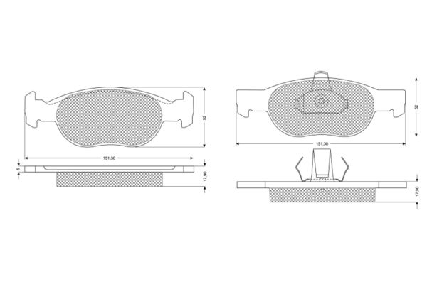 PROCODIS FRANCE Комплект тормозных колодок, дисковый тормоз PF1071
